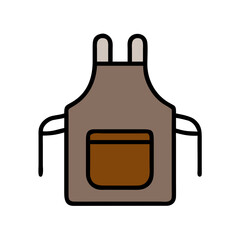 Butcher Apron with Shoulder Straps Icon Design