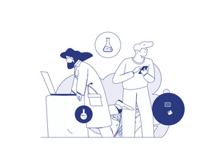 Medical characters fighting the epidemic flat vector concept operation hand drawn illustration
