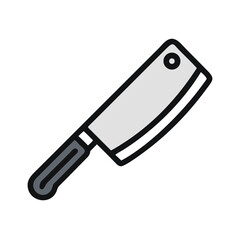 Butcher Cleaver with Thick Blade Icon Design