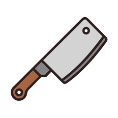 Butcher Knife with Thick Blade Icon Design