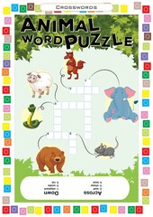 Worksheets for children – kids activity – crosswords