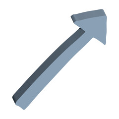 3d arrow symbol. Business clipart. Single element for design