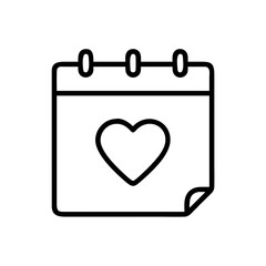 Calendar Page with Heart Icon Design