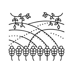 vineyard icon, vineyard line art - simple line art of vineyard, perfect for vineyard logos and icons