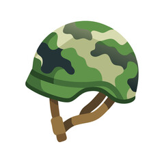 Camouflage Helmet with Strap Icon Design