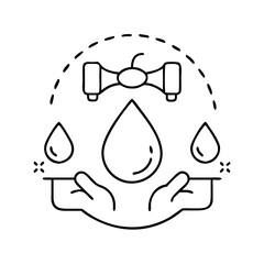 water conservation icon, water conservation line art - simple line art of water conservation, perfect for water conservation logos and icons