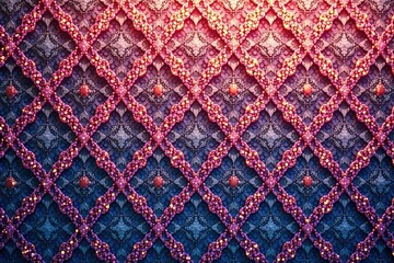 Fototapeta premium Geometric lace motif, repeating diamond shapes , pattern, texture, decorative