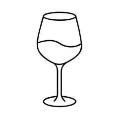 white wine glass icon, white wine glass line art - simple line art of white wine glass, perfect for white wine glass logos and icons