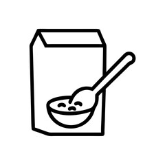 Cereal Box with Spoon Icon Design