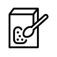 Cereal Box with Spoon Icon Design