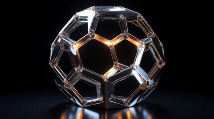 Naklejka premium Illuminated Geometric Sculpture with Unique Transparent Design