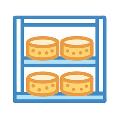 Cheese Wheels in Cellar Icon Design