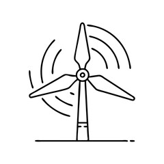 wind turbine icon, wind turbine line art - simple line art of wind turbine, perfect for wind turbine logos and icons