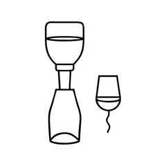 wine aerator icon, wine aerator line art - simple line art of wine aerator, perfect for wine aerator logos and icons