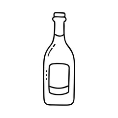 wine bottle icon, wine bottle line art - simple line art of wine bottle, perfect for wine bottle logos and icons