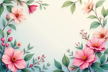 Obraz premium Nature-inspired floral motif, soft pastel hues, pastel, peaceful, botanical