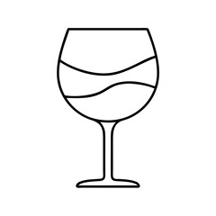 wine glass icon, wine glass line art - simple line art of wine glass, perfect for wine glass logos and icons
