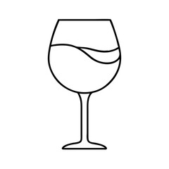 wine glass icon, wine glass line art - simple line art of wine glass, perfect for wine glass logos and icons
