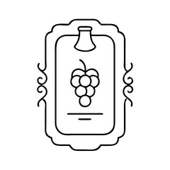 wine label icon, wine label line art - simple line art of wine label, perfect for wine label logos and icons