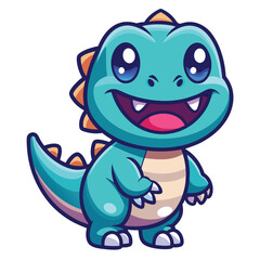 Obraz premium Cute cartoon dinosaur (1)