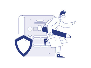 Medical characters fighting the epidemic flat vector concept operation hand drawn illustration
