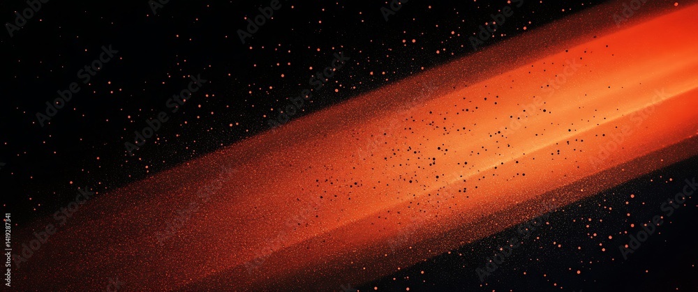 Wall mural abstract orange gradient with glittering specks on transparent background