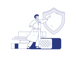 Medical characters fighting the epidemic flat vector concept operation hand drawn illustration
