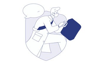 Medical characters fighting the epidemic flat vector concept operation hand drawn illustration
