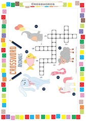 Worksheets for children – kids activity – crosswords