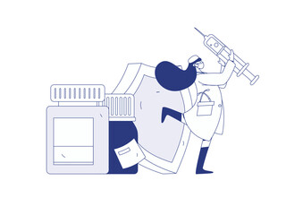 Medical characters fighting the epidemic flat vector concept operation hand drawn illustration
