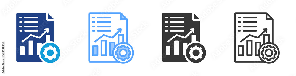 Poster management accounting icon set multiple style collection
