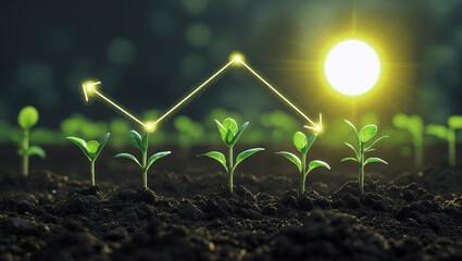  Plant Growth with Bright Yellow Graph