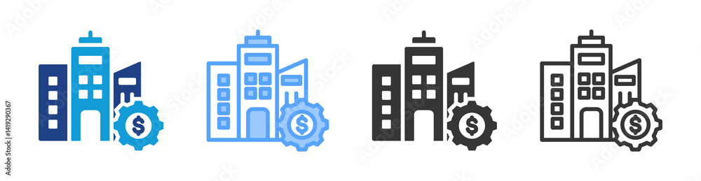 Poster Carporation icon set multiple style collection