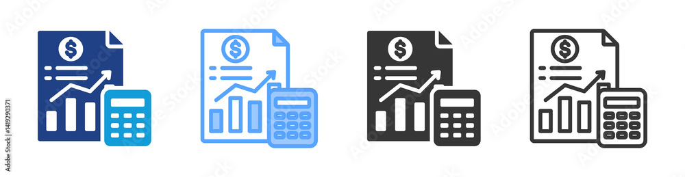 Poster Accounting icon set multiple style collection