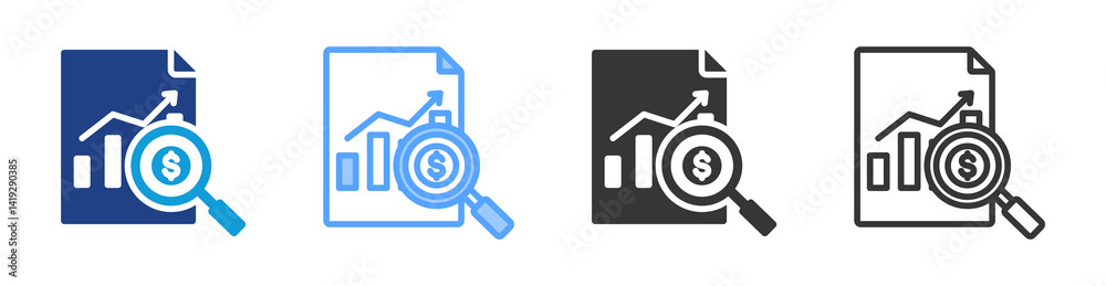 Poster Audit icon set multiple style collection