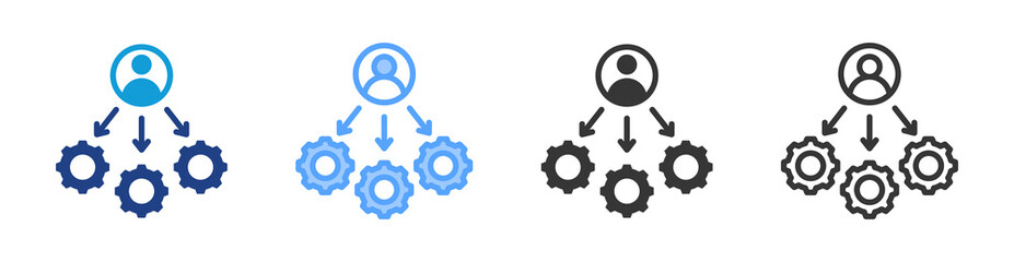 Stakeholder icon set multiple style collection