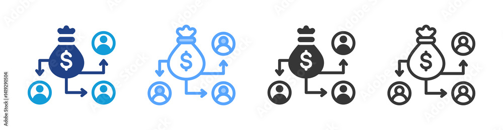 Poster shareholder icon set multiple style collection