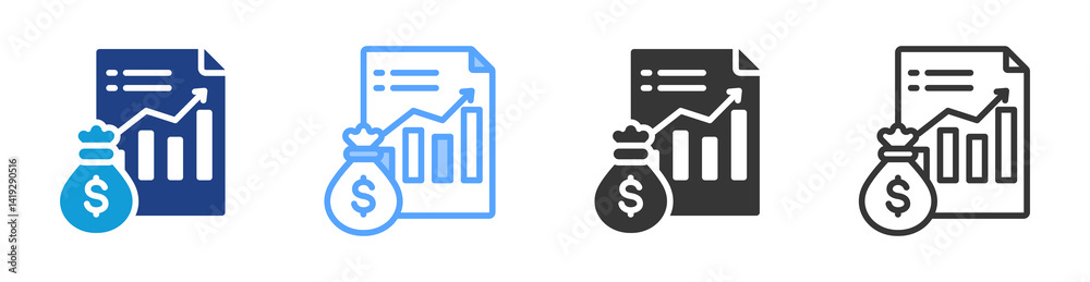 Poster capital icon set multiple style collection