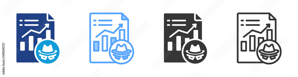 Poster Accounting Fraud icon set multiple style collection
