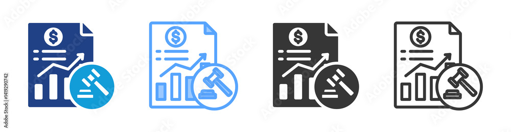 Poster Forensic Accounting icon set multiple style collection