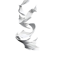 Obraz premium White paper flying, sheet falls and twists isolated on white with clipping path --v 7.0