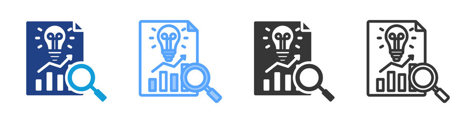 Accounting Research icon set multiple style collection