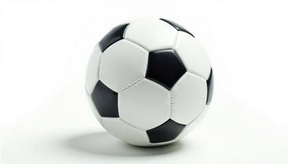 Naklejka premium New, pristine white football, isolated on white, new, competition, game