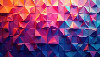 Obraz premium Repeating triangles form a vibrant, colorful mosaic , colorful, bright