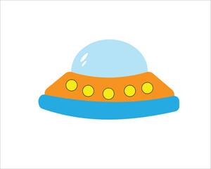 flying saucer on white background