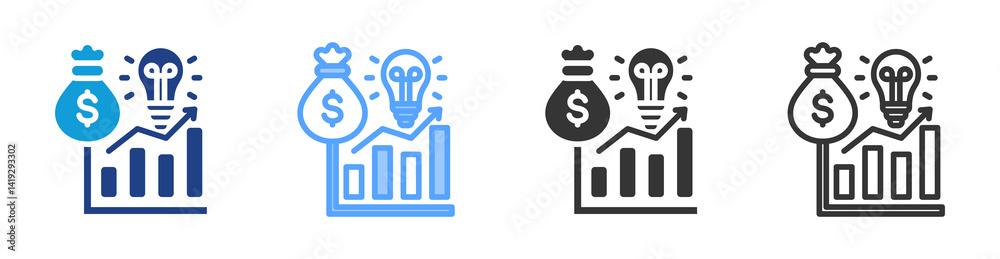 Poster intellectual capital icon set multiple style collection