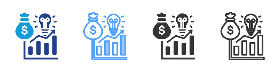 Intellectual Capital icon set multiple style collection