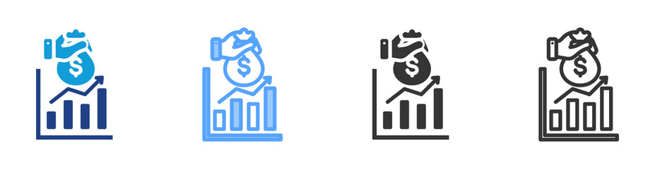 Capitalization icon set multiple style collection