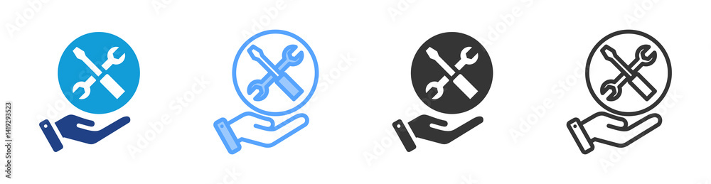Poster Utility icon set multiple style collection