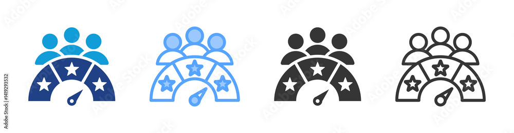 Poster customer satisfaction icon set multiple style collection
